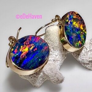 14k  RARE 8 Cttw Australian Fire Opal